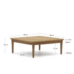 Kave Home Salontafel Portitxol Massief Teakhout 80x80cm
