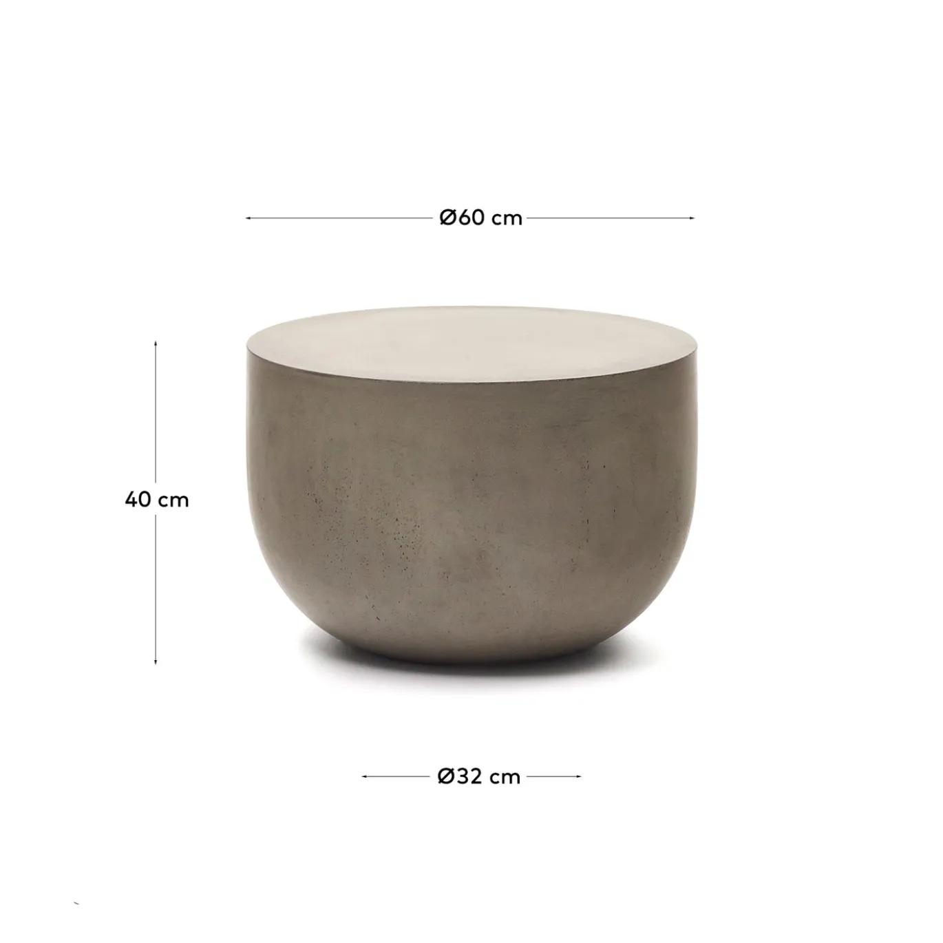 Kave Home Salontafel Ronde Garbet Cement Ø60cm