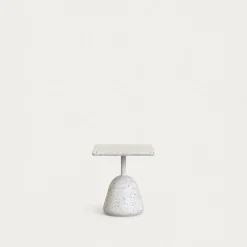 Kave Home Salontafel Saura met Wit Terrazzo Blad en Wit Terrazzo Voet 44x44x48cm