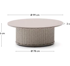 Kave Home Salontafel Sedalis Outdoor Taupe Ø99cm