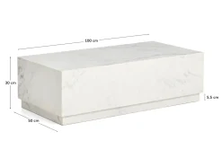 Kave Home Salontafel Sorein Marmer Wit 100cm