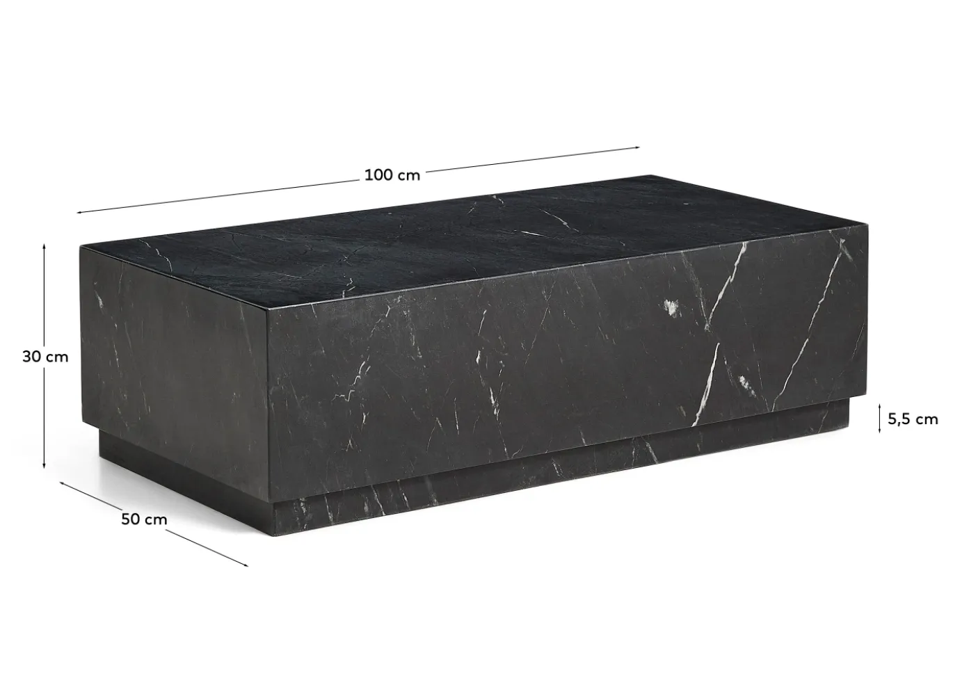 Kave Home Salontafel Sorein Marmer Zwart 100cm