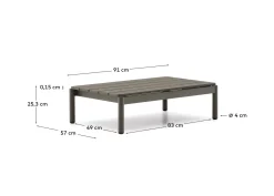 Kave Home Salontafel Sorells Groen Aluminium 52,4x91cm