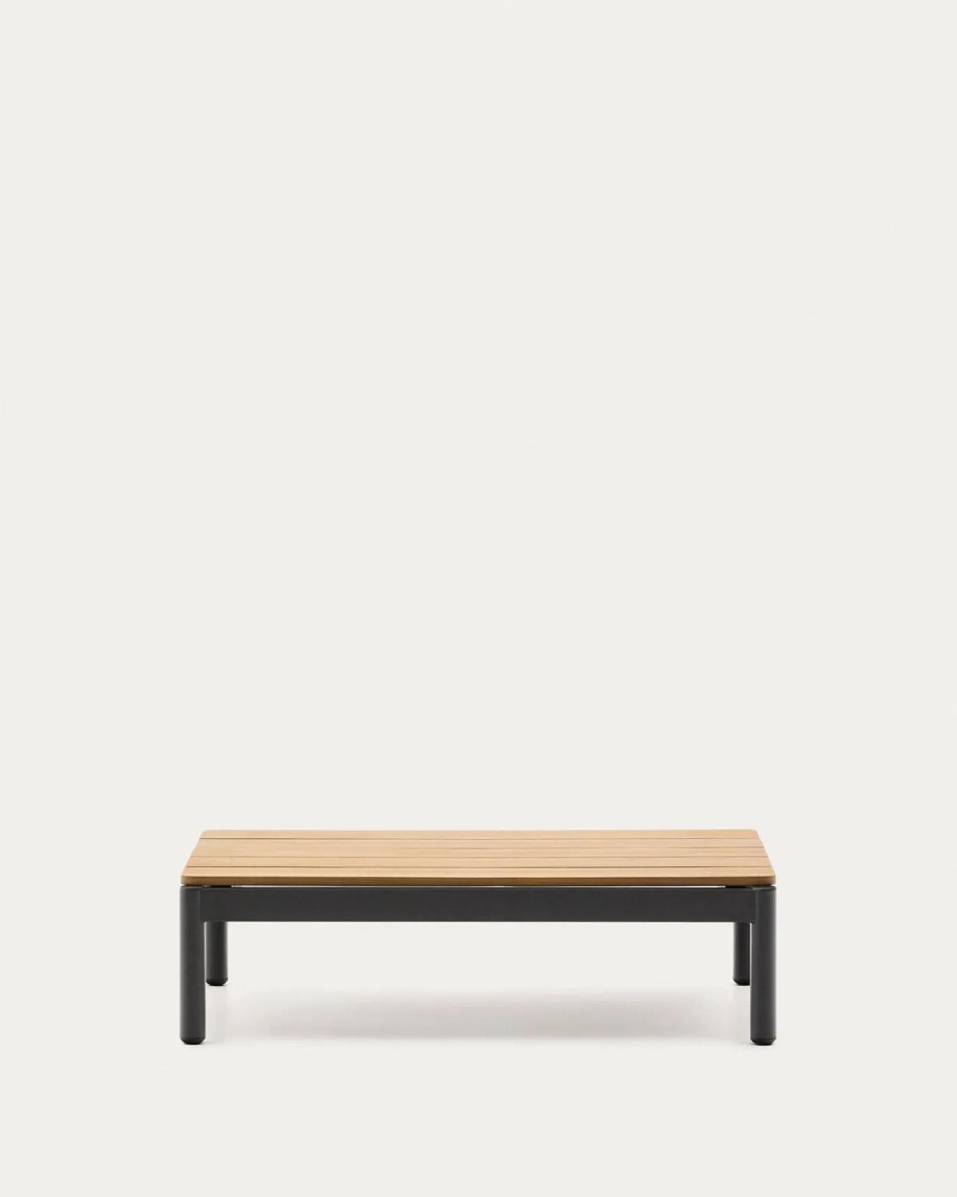 Kave Home Salontafel Sorells Grijs Aluminium en Teak 52,4x91cm
