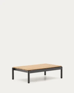 Kave Home Salontafel Sorells Grijs Aluminium en Teak 52,4x91cm