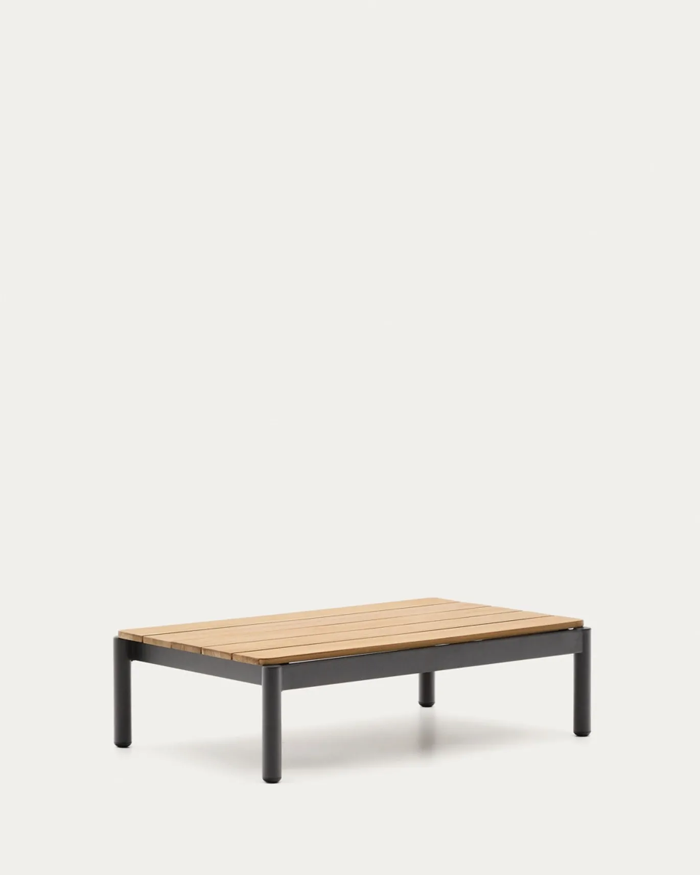 Kave Home Salontafel Sorells Grijs Aluminium en Teak 52,4x91cm