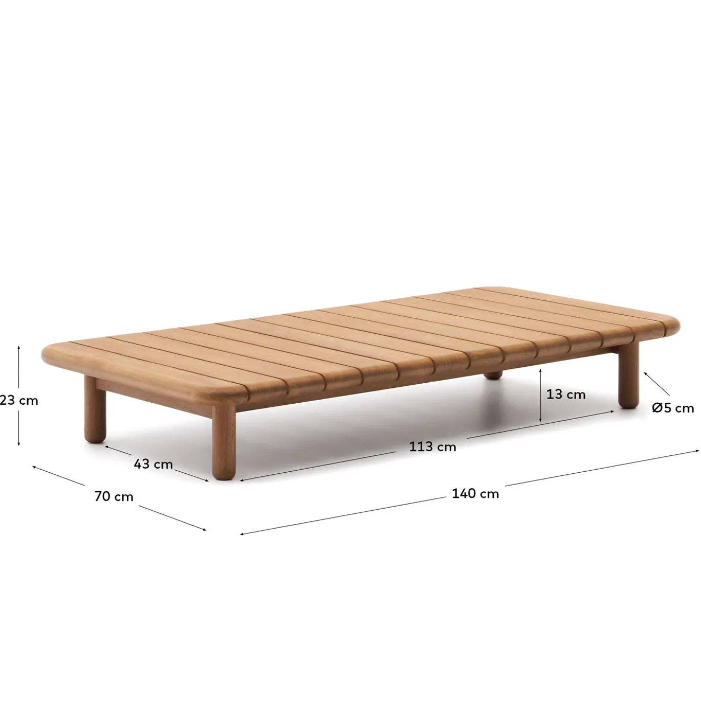 Kave Home Salontafel Turqueta Massief Teakhout 140x70cm