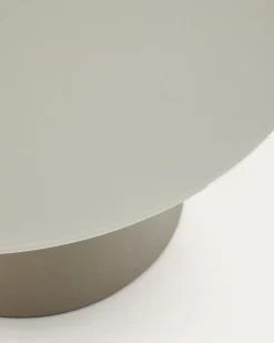Kave Home Salontafel Wilshire Gehard Glas en Metaal Matgrijs Ø80cm