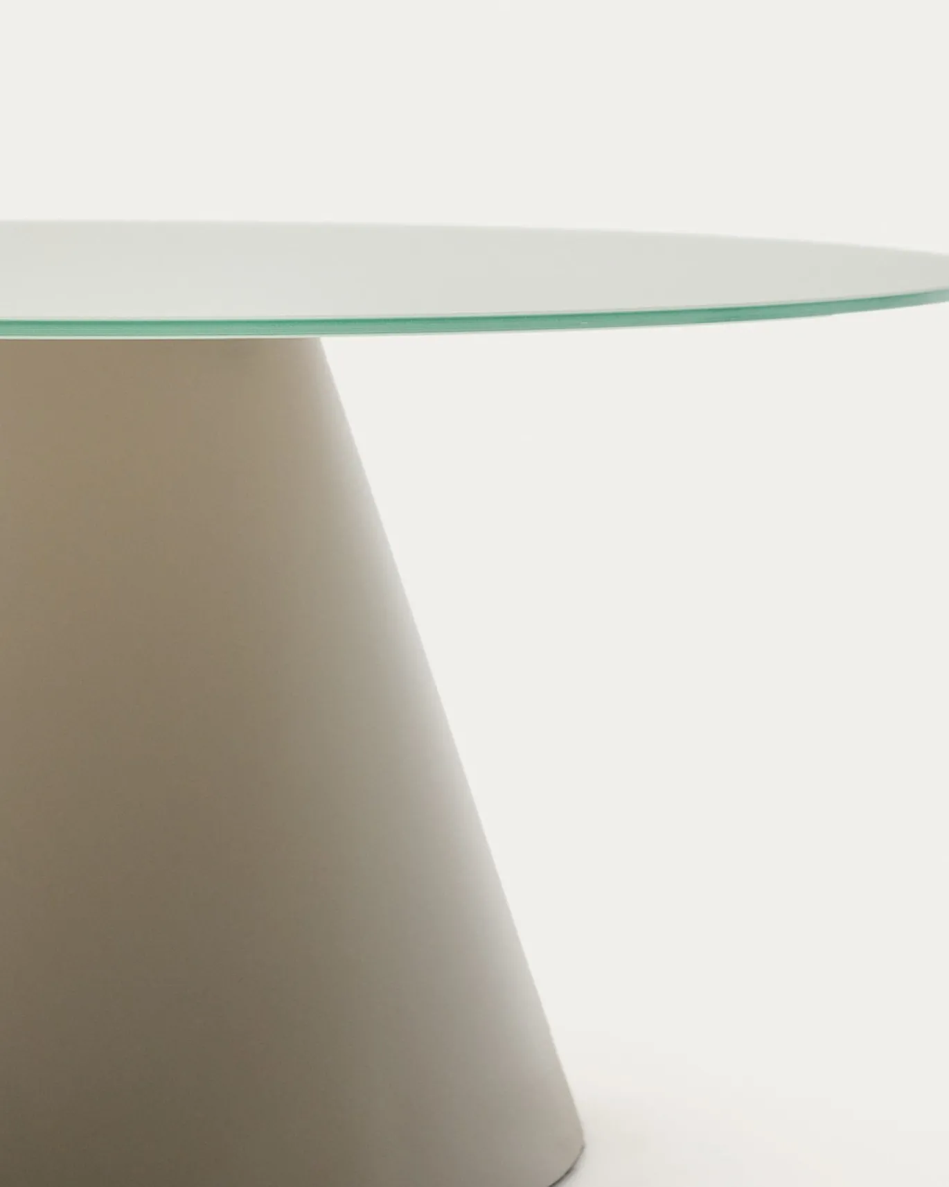 Kave Home Salontafel Wilshire Gehard Glas en Metaal Matgrijs Ø80cm