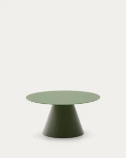 Kave Home Salontafel Wilshire Mat Gehard Glas en Matgroen Ø80cm