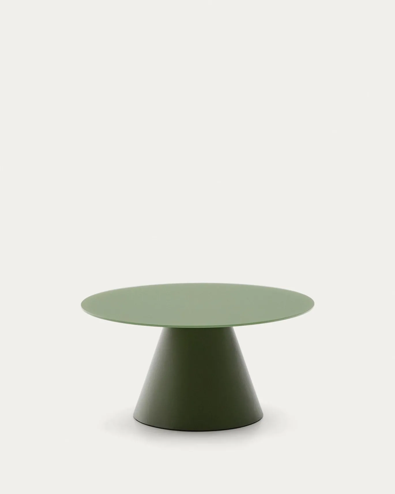Kave Home Salontafel Wilshire Mat Gehard Glas en Matgroen Ø80cm