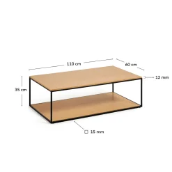 Kave Home Salontafel Yoana Naturel Eikenfineer 110x60cm
