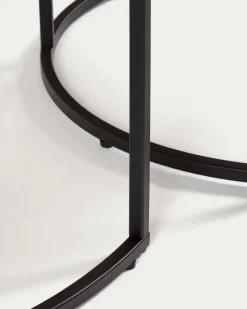 Kave Home Salontafel Yoana Set van 2 Naturel Eikenfineer Ø80cm/ø50cm