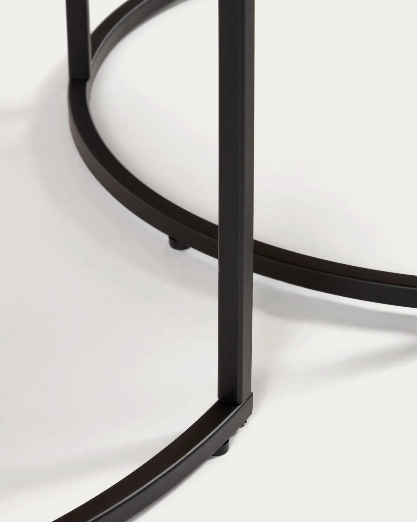 Kave Home Salontafel Yoana Set van 2 Bruin Walnootfineer Ø80cm/ø50cm