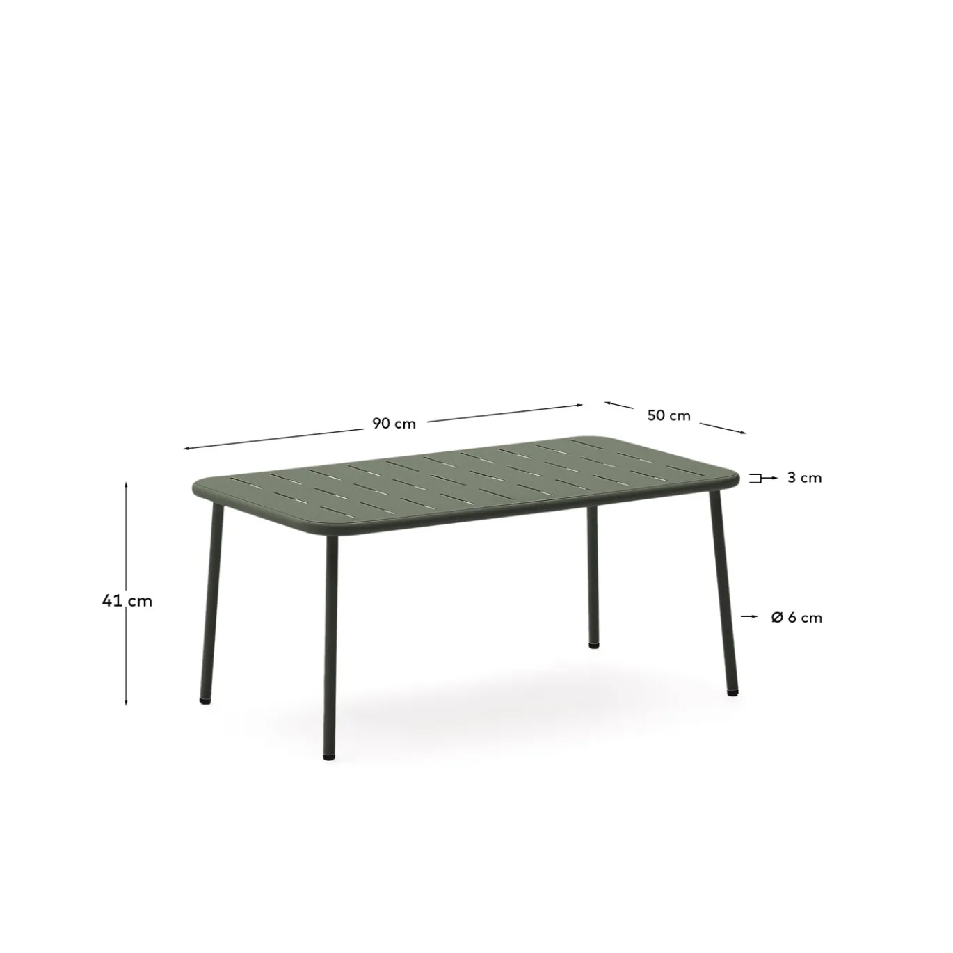 Kave Home Salontafel Zivia Outdoor Groen 90x50cm