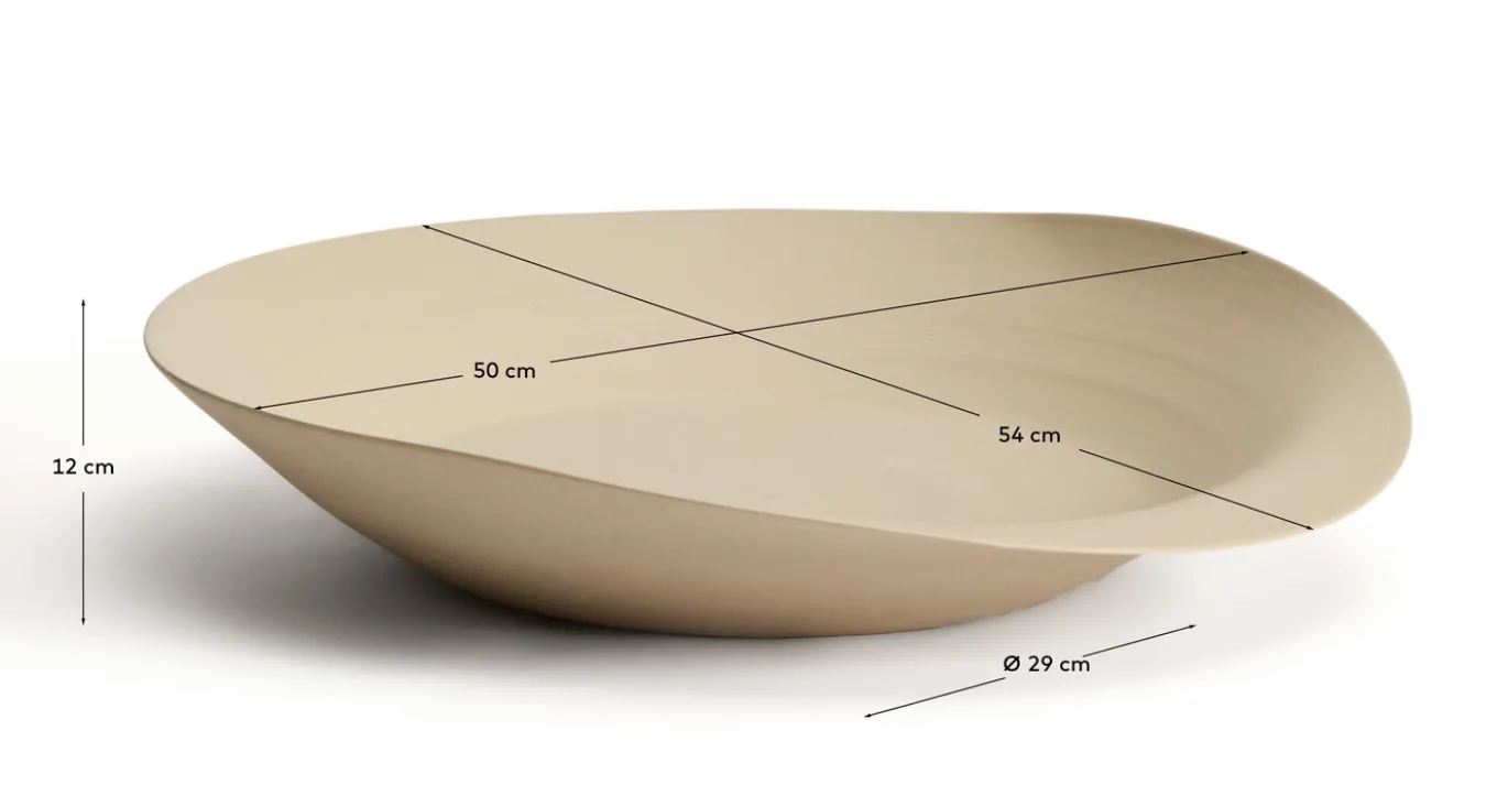 Kave Home Schaal Ebenor Midden Beige Keramiek Ø53cm