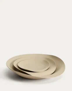 Kave Home Schaal Ebenor Midden Beige Keramiek Ø53cm