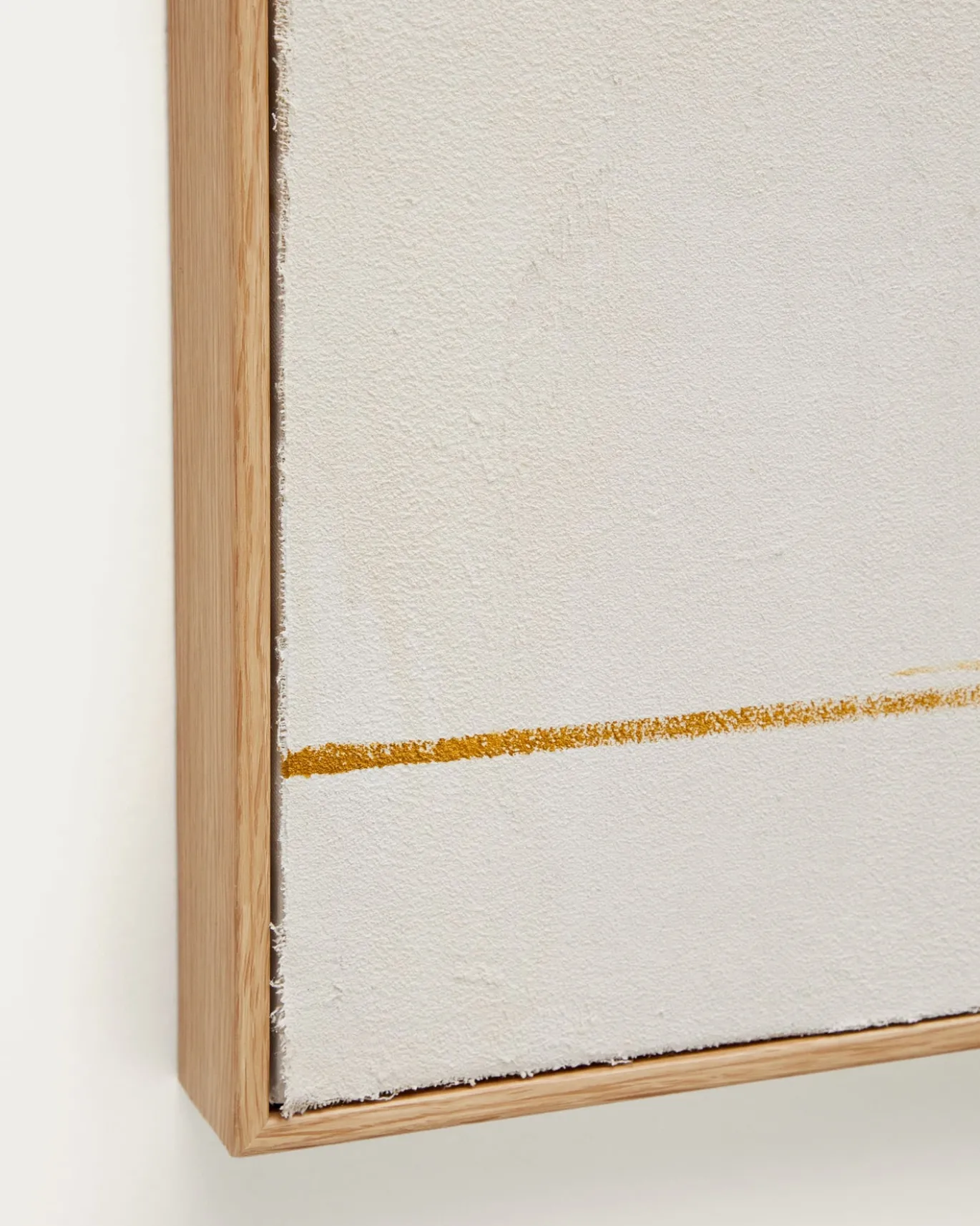 Kave Home Schilderij Abstract Op Linnen Salin Beige Verticale Streep 80x100cm