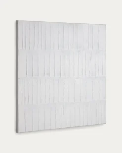 Kave Home Schilderij Basilisa met Grijs en Wit 90x90cm