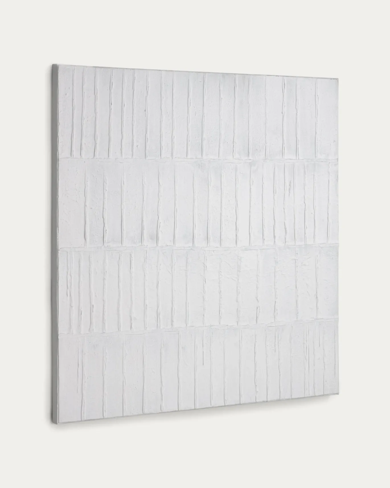 Kave Home Schilderij Basilisa met Grijs en Wit 90x90cm