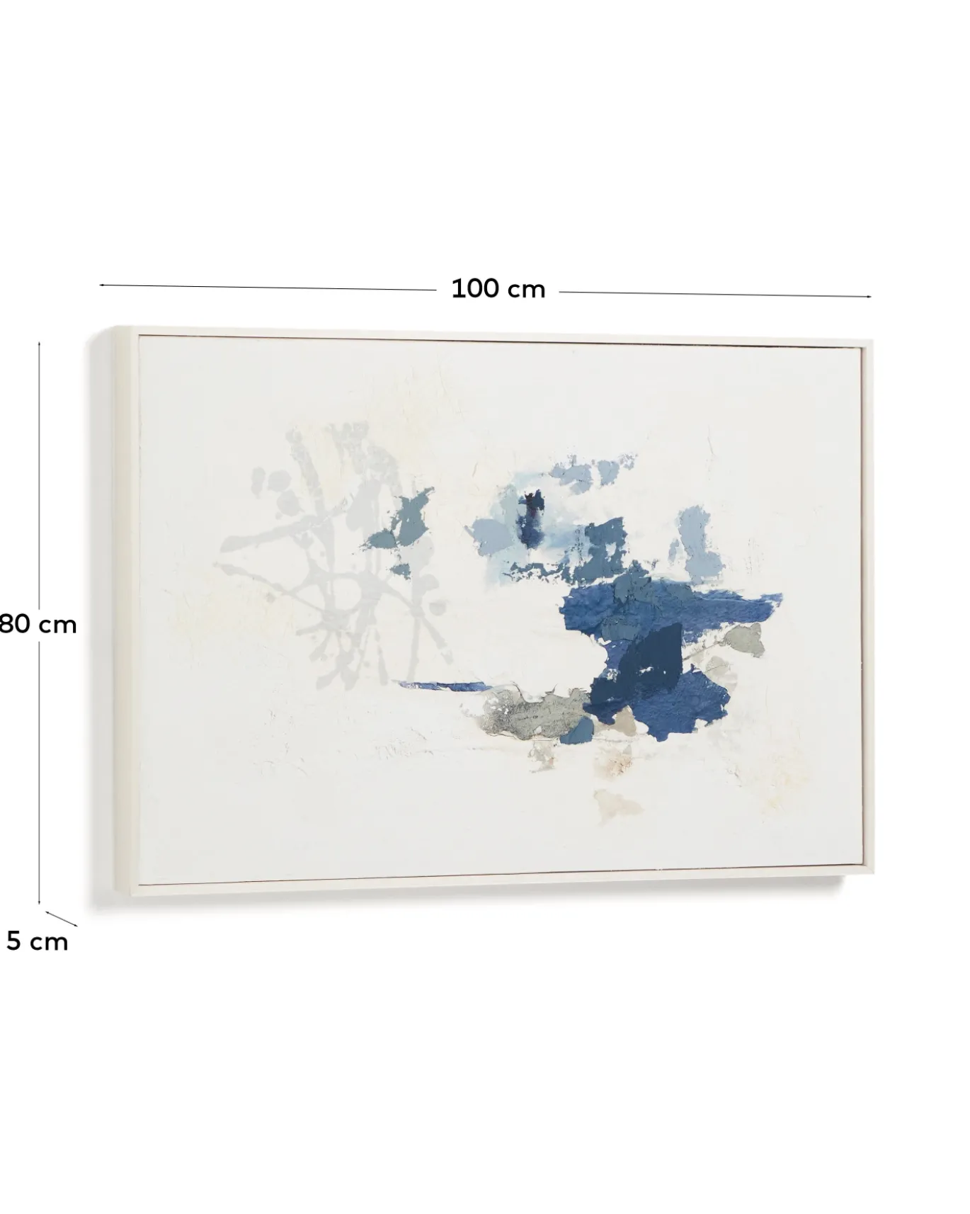 Kave Home Schilderij Erale Abstract Grijs Blauw 90cm