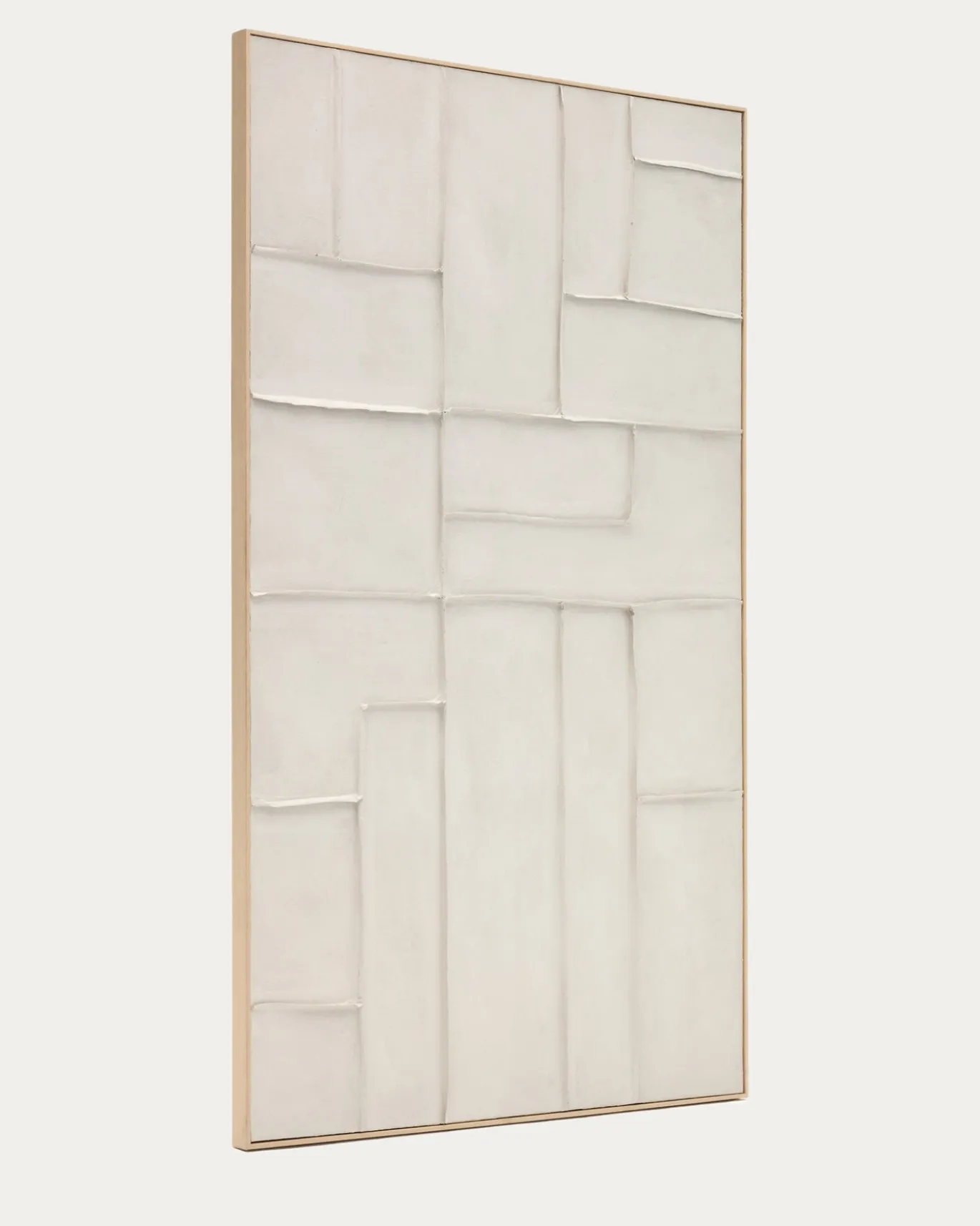 Kave Home Schilderij Klis Linnen met Geometrische Vormen Wit 120x200cm