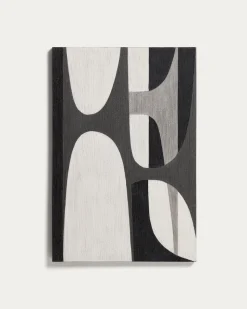 Kave Home Schilderij Onure Abstract Zwart Wit 90cm