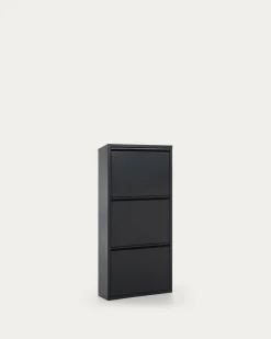 Kave Home Schoenenkast Ode 50x103cm 3 Deuren Zwart