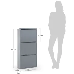Kave Home Schoenenkast Ode 50x103cm 3 Deuren Grijs