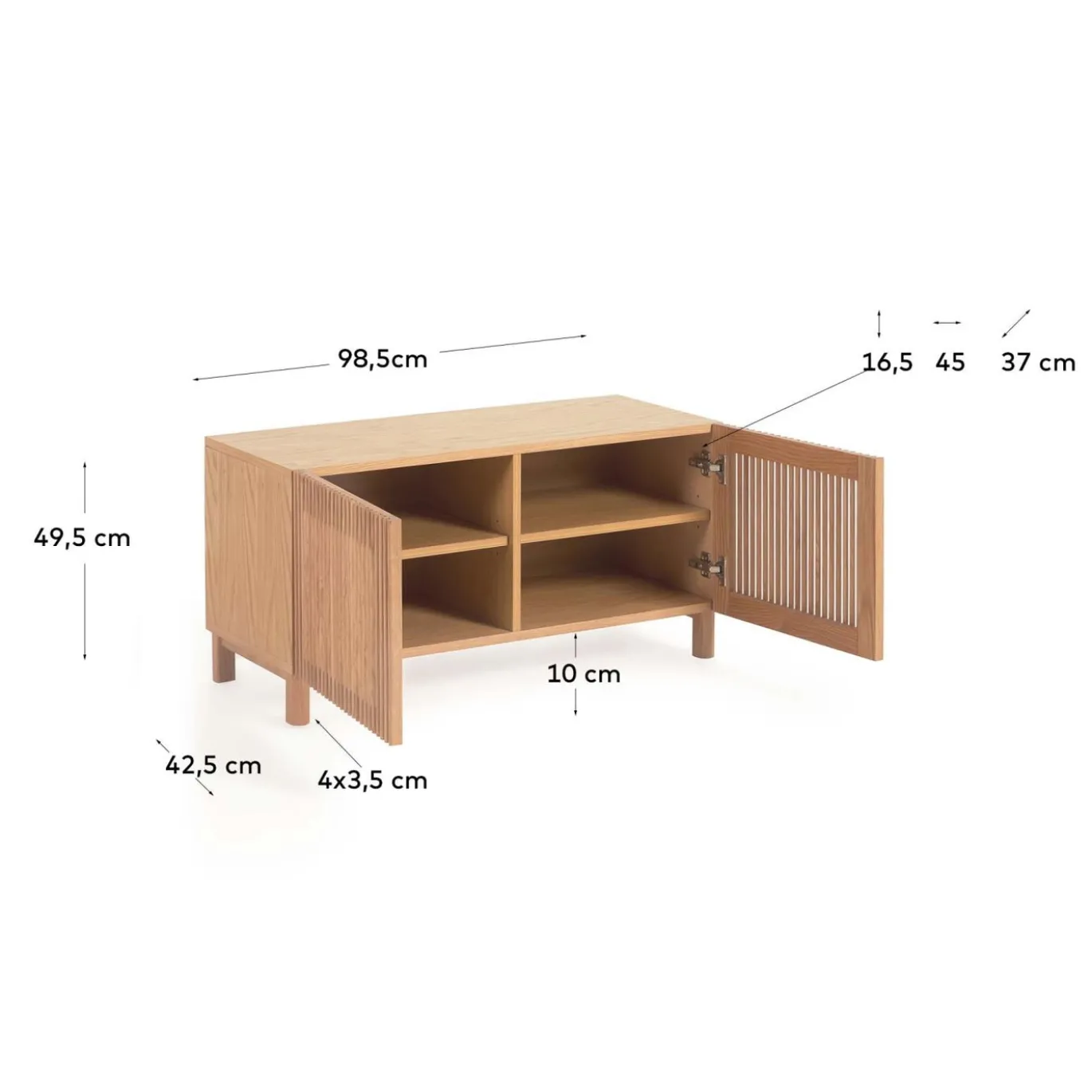 Kave Home Schoenenrek Beyla 2 Deuren Eikenfineer 98,5cm