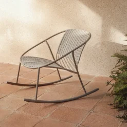 Kave Home Schommelstoel Atrani Staal/Touw Taupe