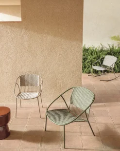 Kave Home Schommelstoel Atrani Staal/Touw Taupe