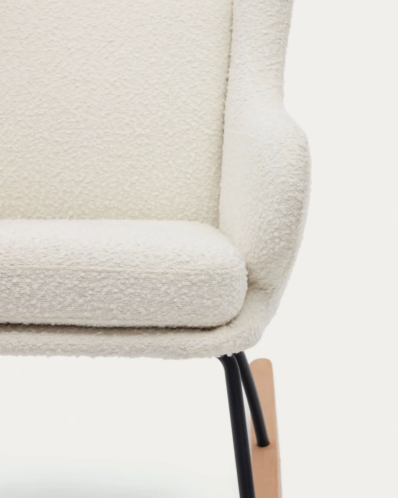 Kave Home Schommelstoel Maustin Wit Bouclé