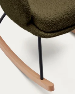 Kave Home Schommelstoel Maustin Donkergroene Bouclé