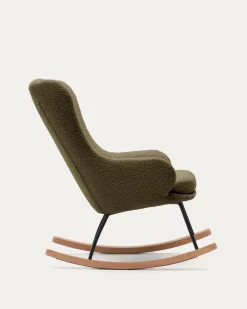Kave Home Schommelstoel Maustin Donkergroene Bouclé
