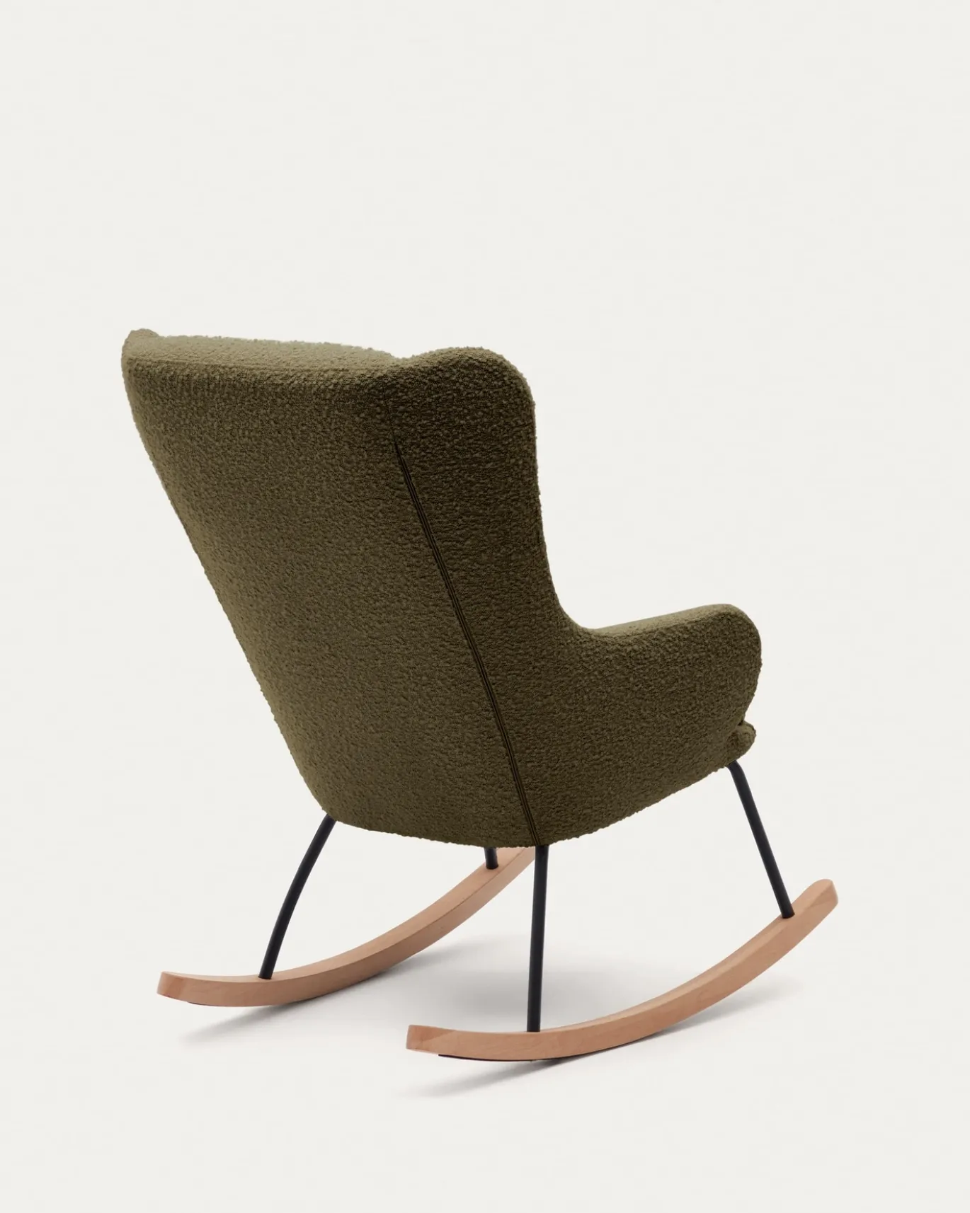 Kave Home Schommelstoel Maustin Donkergroene Bouclé