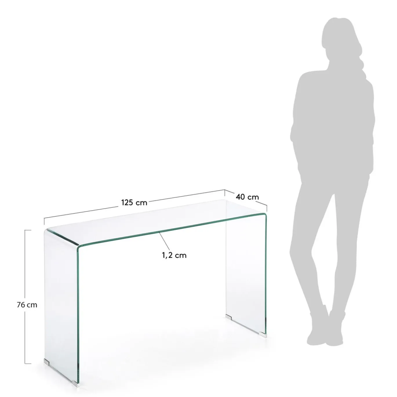 Kave Home Sidetable Burano Glas 125cm