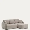 Kave Home Slaapbank Laira 3-Zits Chaise Longue Rechts Taupe 246cm