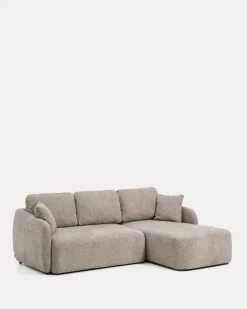 Kave Home Slaapbank Laira 3-Zits Chaise Longue Rechts Taupe 246cm