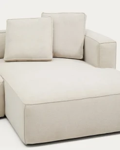 Kave Home Slaapbank Marela Chaise Longue Rechts Chenille Beige 276cm
