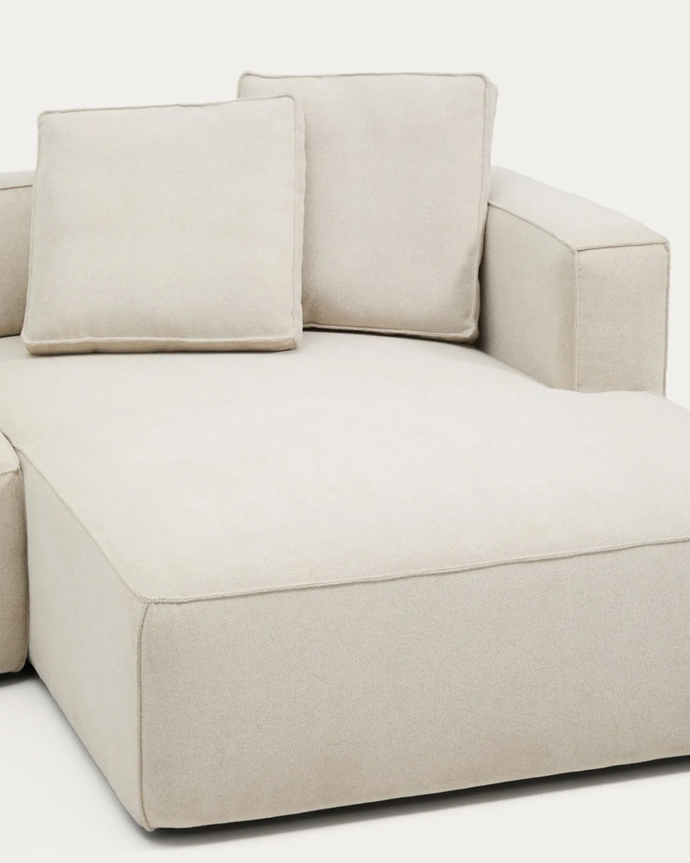 Kave Home Slaapbank Marela Chaise Longue Rechts Chenille Beige 276cm