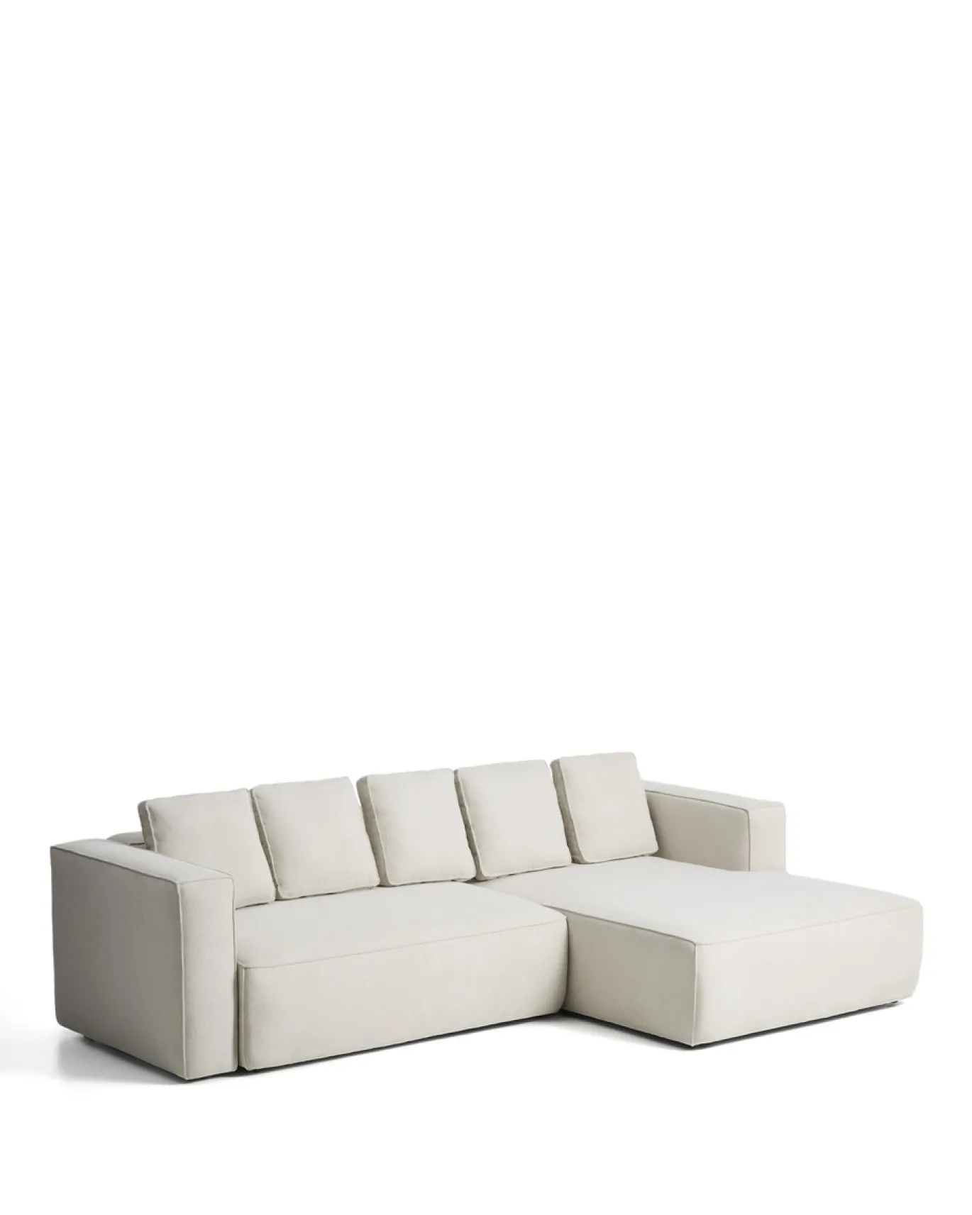 Kave Home Slaapbank Marela Chaise Longue Rechts Chenille Beige 276cm