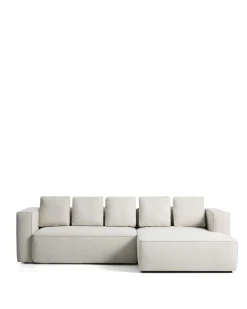 Kave Home Slaapbank Marela Chaise Longue Rechts Chenille Beige 276cm