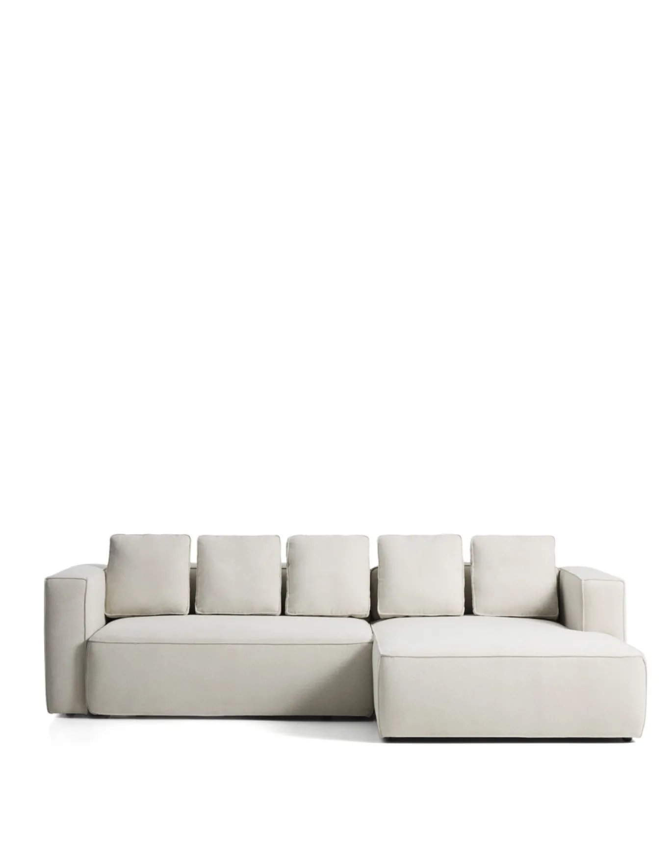 Kave Home Slaapbank Marela Chaise Longue Rechts Chenille Beige 276cm