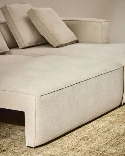 Kave Home Slaapbank Marela Chaise Longue Rechts Chenille Beige 276cm