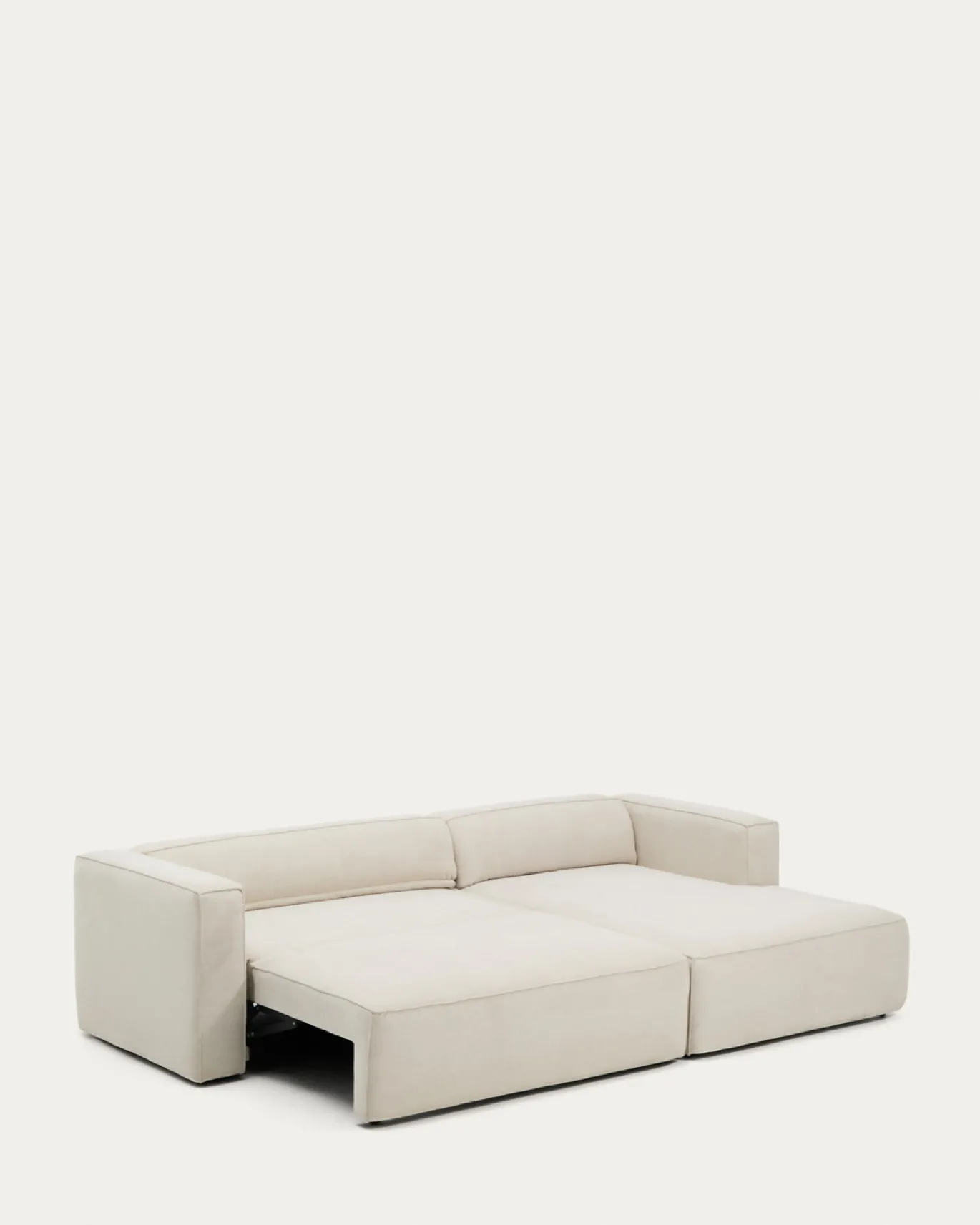Kave Home Slaapbank Marela Chaise Longue Rechts Chenille Beige 276cm