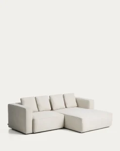 Kave Home Slaapbank Marela Chaise Longue Rechts Chenille Beige 236cm