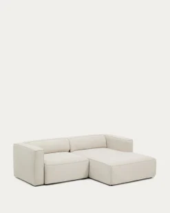 Kave Home Slaapbank Marela Chaise Longue Rechts Chenille Beige 236cm