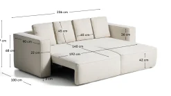 Kave Home Slaapbank Marela Chenille Beige 236cm