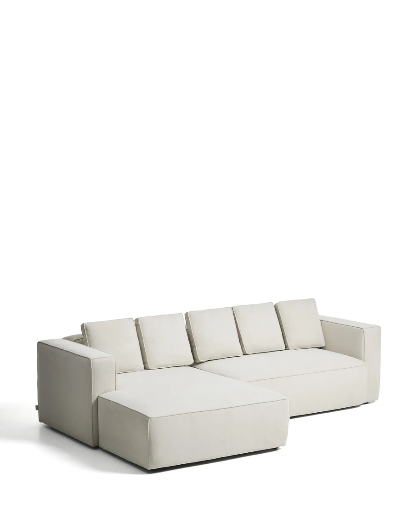 Kave Home Slaapbank Marela Chaise Longue Links Chenille Beige 276cm